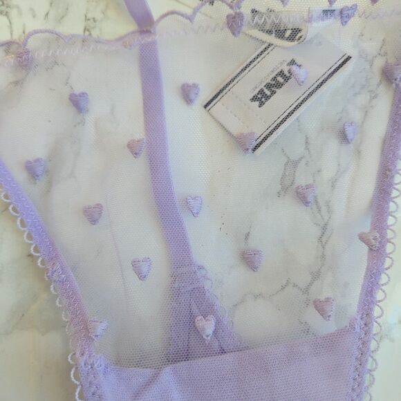 2 Pink VS Mesh Thong V String Panty M L - Picture 6 of 8